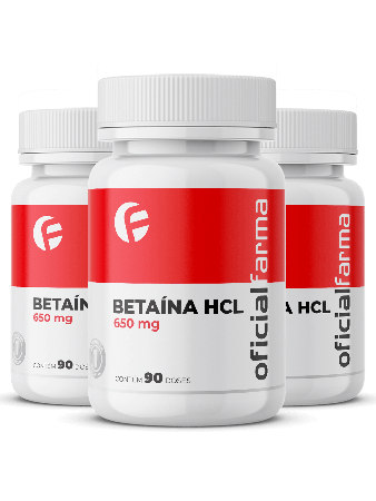 3 Betaína HCL 650mg 90 Doses