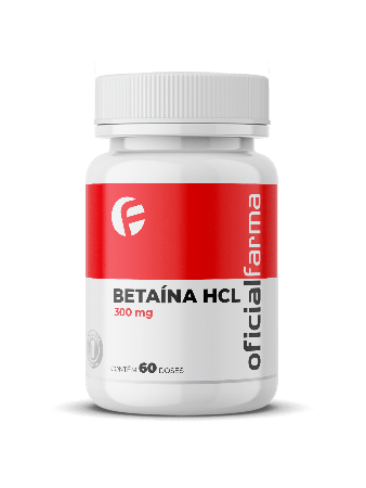 Betaína HCL 300mg 60 Doses