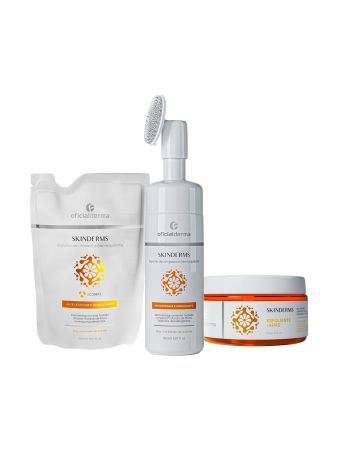 Espuma de Limpeza Facial e Demaquilante + Refil + Esfoliante | Skinderms