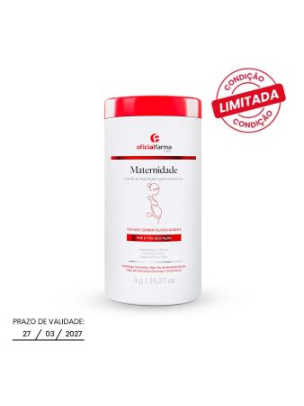 Creme Antiestrias Massagem Maternidade Pr&eacute; P&oacute;s Gesta&ccedil;&atilde;o 1kg